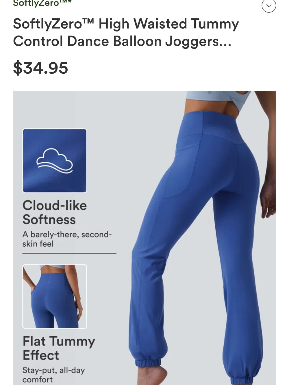 HALARA SoftlyZero High Waisted Balloon Joggers in Royal Blue